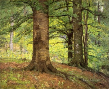 Hayas paisajes impresionistas de Indiana bosque de bosques de Theodore Clement Steele Pinturas al óleo